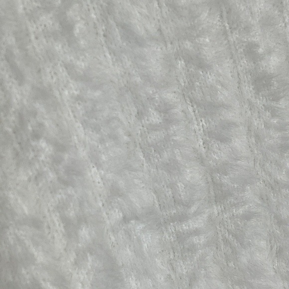 Hooked Up Eyelash Sweater Womens Small White Ribbed Long Sleeve Stretch Soft - Picture 3 of 10